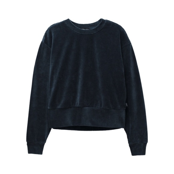 prAna Escambia Pull Over in Organic Velour, Women’s Small, Navy - Picture 2 of 10